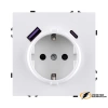 Розетка с USB зарядкой 2 порта А+C 2400mA Kollinger Eclipse белая