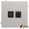 Розетка тв и интернет rj45 cat 5 Rikett платина