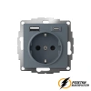 Розетка с USB зарядкой 2 порта А+C 3,0 mA AtlasDesign грифель