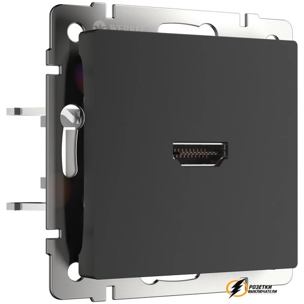 Розетка HDMI Werkel черная матовая