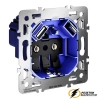 Розетка с USB зарядкой 2 порта, А+C 3,2 mA Voltum S70 Metal никель VLSM001011+VLS0405M