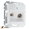 Розетка тв и интернет rj45 cat 6 Liregus Epsilon-Retro белая