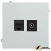 Розетка тв и интернет rj45 cat 5 Rikett серебро