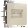 Розетка компьютерная rj45 двойная cat 5e Werkel слоновая кость