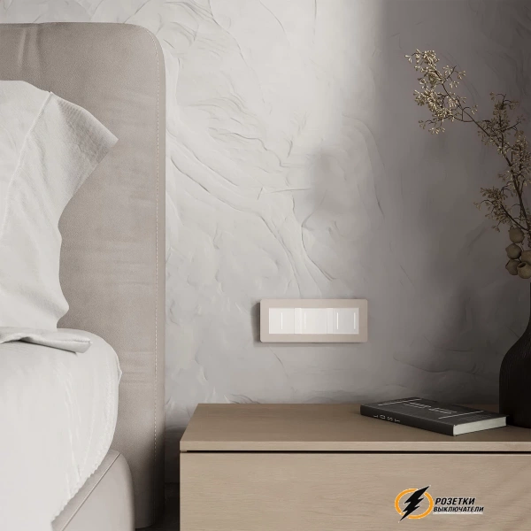 Рамка пластиковая 3 местная Werkel Split айвори-белый