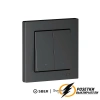 Умный Zigbee Sber выключатель двухклавишный AtlasDesign карбон