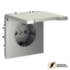 Розетка с крышкой ip40 16а 250в Voltum S70 сталь VLS040304