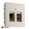 Розетка тв и интернет rj45 cat 6 Liregus Modern шампань