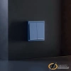 Накладка выключателя двухклавишного с подсветкой Voltum S70 деним VLS000414