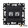 Розетка компьютерная rj45 двойная cat 6 Brionilux G черная матовая