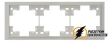 Рамка пластиковая 3 местная Rikett Classic лен