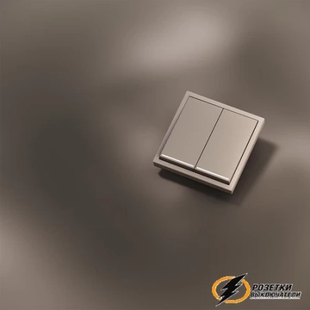Накладка выключателя двухклавишного с подсветкой Voltum S70 Metal платина VLSM000409