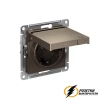 Розетка с белой крышкой ip20 16а 250в автозажимная AtlasDesign мокко