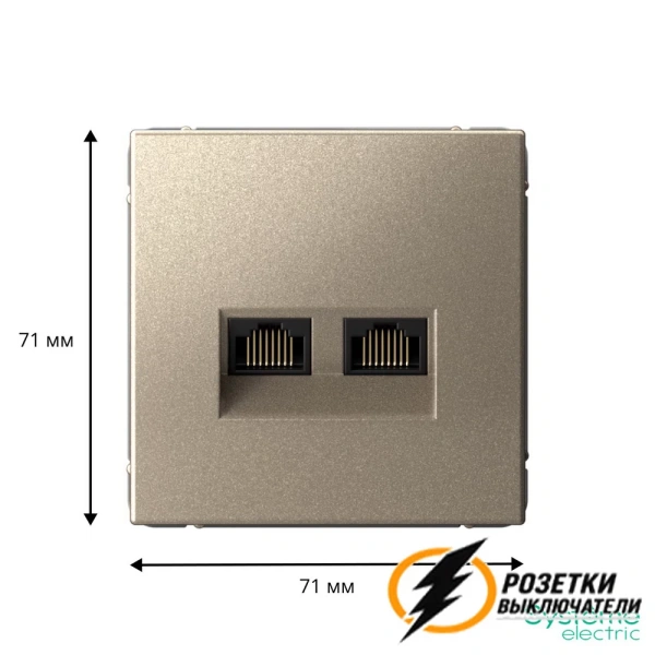 Компьютерная розетка rj45 двойная UTP cat 6 ArtGallery шампань