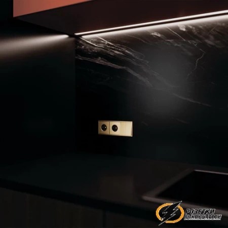 Накладка выключателя двухклавишного Voltum S70 Metal латунь VLSM000308