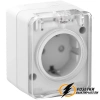 Розетка накладная с прозрачной крышкой ip54 16а 250в AtlasDesign Profi белая