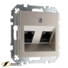 Розетка компьютерная rj45 двойная cat 6 Liregus Epsilon-Retro шампань