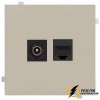 Розетка тв и интернет rj45 cat 5 Rikett латте