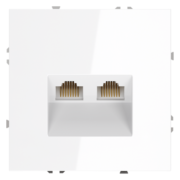 Розетка компьютерная rj45 двойная cat 6 Voltum S70 белая глянцевая VLS060200