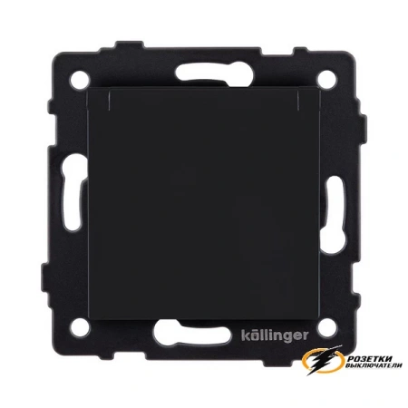 Розетка с крышкой ip41 16а 250в Kollinger Aspekt черная матовая