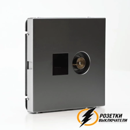 Розетка тв и интернет rj45 cat 5 ArtGallery сталь