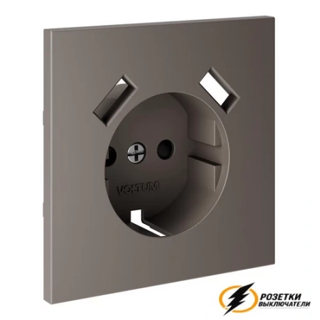 Розетка с USB зарядкой 2 порта, А 3,2 mA Voltum S70 капучино VLS000914+VLS0404M