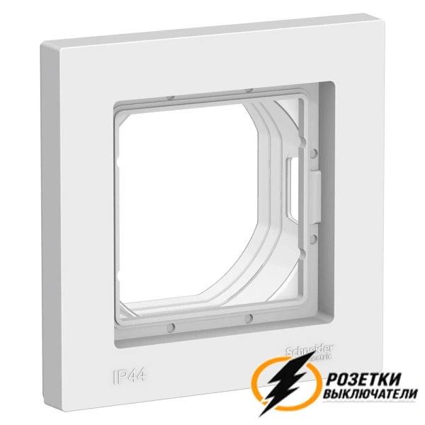 Рамка пластиковая 1 местная ip44 AtlasDesign белая