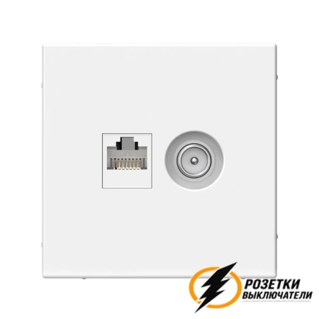 Розетка тв и интернет rj45 cat 5 ArtGallery белая