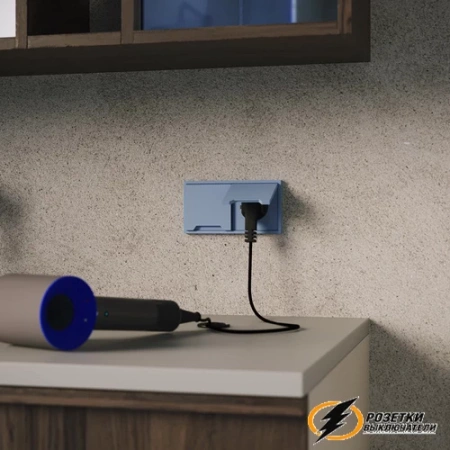 Накладка розетки с крышкой IP40 Voltum S70 деним VLS000814