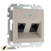 Розетка компьютерная rj45 двойная cat 6 Liregus Epsilon-Retro кремовая матовая