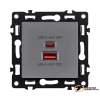 Зарядка USB 2 порта А+C 6000mA 65Вт Kollinger Asthetik серая