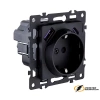 Розетка с USB зарядкой 2 порта А+C 2400mA Kollinger Asthetik черная матовая