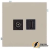 Розетка двойная HDMI + ТВ розетка Rikett латте