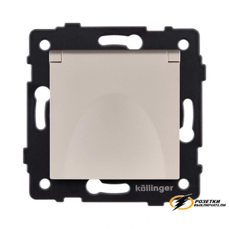 Розетка с крышкой ip41 16а 250в Kollinger Aspekt золото