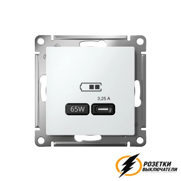 Зарядка USB 1 порт C 3,2 mA AtlasDesign белая