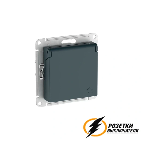 Розетка с белой крышкой ip20 16а 250в автозажимная Atlas изумруд