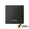 Выключатель двухклавишный с подсветкой автозажимной ArtGallery базальт