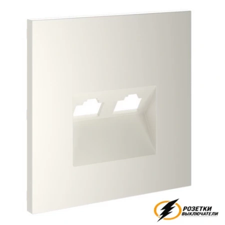 Розетка компьютерная rj45 двойная cat 6 Voltum S70 хлопок VLS001413+VLS0602M