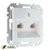 Розетка компьютерная rj45 двойная cat 6 Liregus Epsilon-Retro белая