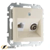 Розетка тв и интернет rj45 cat 6 Liregus Epsilon-Retro бежевая