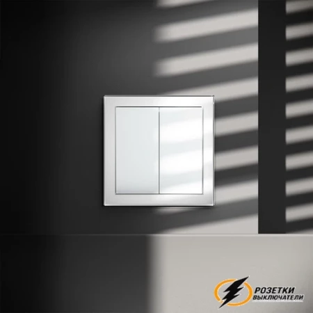 Перекрестный двухклавишный выключатель Voltum S70 белый глянцевый VLS020500