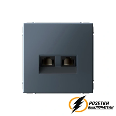 Компьютерная розетка rj45 двойная UTP cat 5e ArtGallery грифель