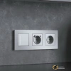 Рамка пластиковая 3 местная Werkel Slab серебро софт