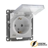 Розетка с прозрачной крышкой ip44 16а 250в AtlasDesign белая