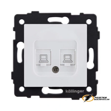 Розетка компьютерная rj45 двойная cat 6 Kollinger Aspekt белая матовый