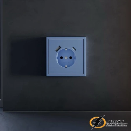 Накладка розетки зарядки тип А+C Voltum S70 деним VLS001014