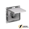 Розетка с белой крышкой ip20 16а 250в AtlasDesign алюминий