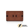 Розетка накладная двойная с прозрачной крышкой ip54 16а 250в AtlasDesign Profi террактовая