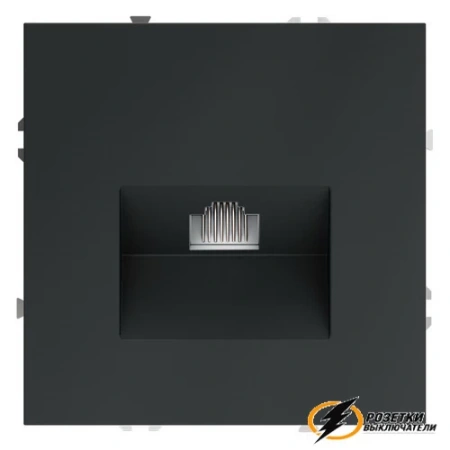 Розетка компьютерная rj45 rj45 cat 6 Voltum S70 графит VLS060106