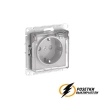 Розетка с прозрачной крышкой ip44 16а 250в AtlasDesign алюминий